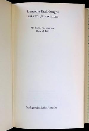 Image du vendeur pour Als der Krieg zu Ende war - in: Deutsche Erzhlungen aus zwei Jahrzehnten. Buchgemeinschafts-Ausgabe. mis en vente par books4less (Versandantiquariat Petra Gros GmbH & Co. KG)