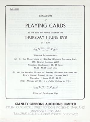 CATALOGUE OF PLAYING CARDS, THURSDAY 1 JUNE 1978.