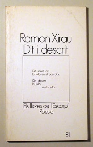 Bild des Verkufers fr DIT I DESCRIT - Barcelona 1983 - 1 ed. zum Verkauf von Llibres del Mirall