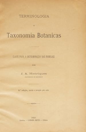 TERMINOLOGIA E TAXONOMIA BOTANICAS.