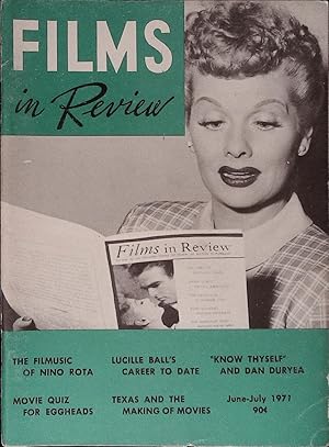 Films in Review June-July 1971 Lucille Ball reading Films in Review!