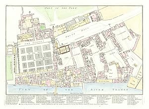 A reduced copy of Fisher's Ground Plan of the Royal Palace of Whitehall taken in the Reign of Cha...