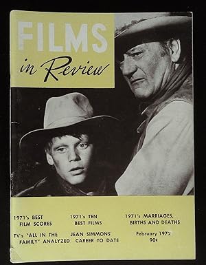 Films in Review February 1972 John Wayne and Morman Howell, Jr. in "The Cowboys"