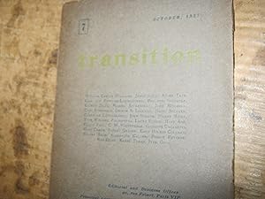 Seller image for Transition 7 October, 1927 for sale by Open Door Books  MABA