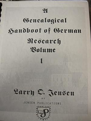 Immagine del venditore per Genealogical Handbook of German: Research Volume I (Revised Edition 1980) venduto da Stony Hill Books