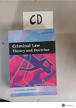 Bild des Verkufers fr Criminal Law Theory and Doctrine 3rd edition by Simester zum Verkauf von UK LAW BOOK SELLERS LTD