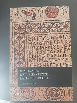 Immagine del venditore per Dizionario delle sentenze latine e greche venduto da librisaggi