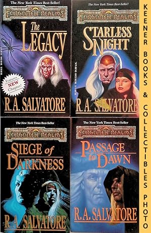 Seller image for FORGOTTEN REALMS: THE LEGACY OF THE DROW BOOKS COMPLETE QUARTET (Four Volume Set): Book 1 The Legacy, Book 2 Starless Night, Book 3 Siege of Darkness, Book 4 Passage to Dawn: Forgotten Realms Series for sale by Keener Books (Member IOBA)