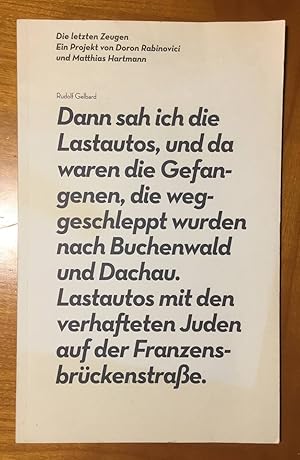 Die letzten Zeugen : 75 Jahre nach dem Novemberpogrom 1938