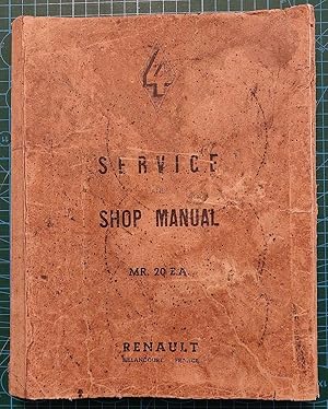 RENAULT 4 CV - CAR MR 20 EA Service and Shop Manual