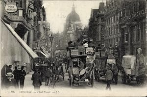 Ansichtskarte / Postkarte London City England, Fleet Street, Schild Liverpool Post und Mercury, V...