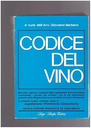 Seller image for Codice del vino for sale by librisaggi