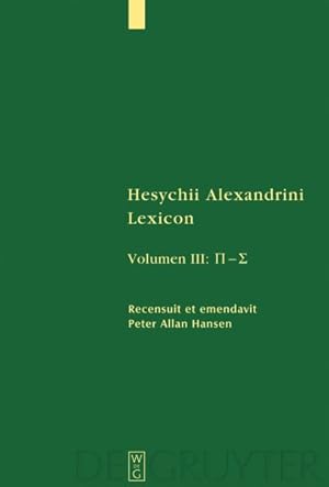 Immagine del venditore per Hesychii Alexandrini Lexicon -Language: German venduto da GreatBookPricesUK