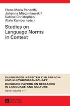 Bild des Verkufers fr Studies on Language Norms in Context zum Verkauf von Collectors' Bookstore