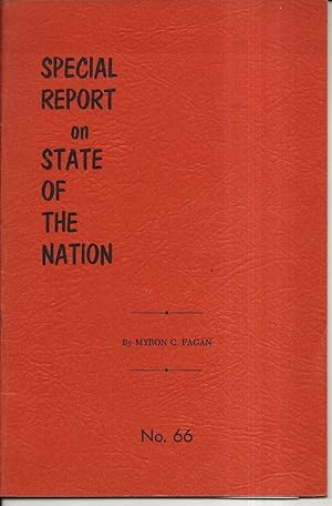 Imagen del vendedor de Special Report on State of the Nation: No. 66 a la venta por Alan Newby