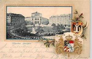 Postkarte Carte Postale 73937761 Muenchen Gaertnerplatz Wappen Bilderrahmen