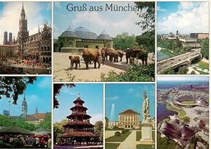 Postkarte Carte Postale 73940451 Muenchen Zoo Museum Schloss Olympiagelende Rathaus