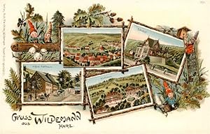 Postkarte Carte Postale 73939508 Wildemann Harz Hotel Rathaus Bahnhof Kurhaus