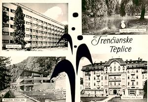 Postkarte Carte Postale 73943204 Trencianske Teplice SK Hotel Park Teich Freibad Kurhaus