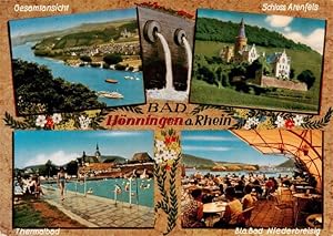 Bild des Verkufers fr Postkarte Carte Postale 73946168 Bad Hoenningen Gesamtansicht Blick ueber den Rhein Schloss Arenfels The zum Verkauf von Versandhandel Boeger