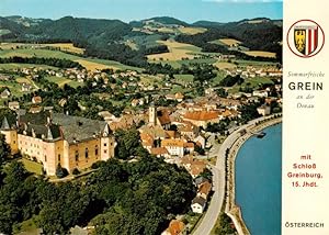 Postkarte Carte Postale 73941789 Grein Donau Oberoesterreich AT Panorama mit Schloss 15. Jhdt.