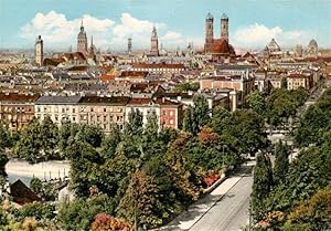 Postkarte Carte Postale 73945119 Muenchen Blick vom Maximilianeum auf die Stadt