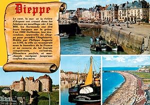 Postkarte Carte Postale 13949280 Dieppe 76 Seine-Maritime Les arcades et le quai Duquesne Le port...