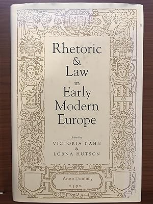 Seller image for Rhetoric and Law in Early Modern Europe for sale by Rosario Beach Rare Books
