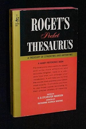 Image du vendeur pour Roget's Pocket Thesaurus: A Treasury of Synonyms and Antonyms mis en vente par Books by White/Walnut Valley Books