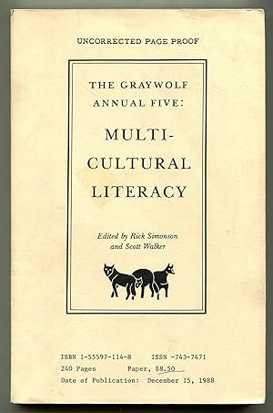 Bild des Verkufers fr The Graywolf Annual Five: Multi-Cultural Literacy zum Verkauf von Between the Covers-Rare Books, Inc. ABAA