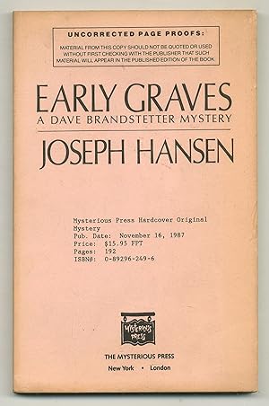 Bild des Verkufers fr Early Graves: A Dave Brandstetter Mystery zum Verkauf von Between the Covers-Rare Books, Inc. ABAA