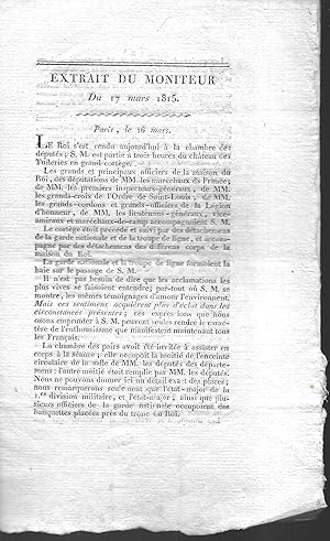 Extrait du Moniteur du 17 mars 1815