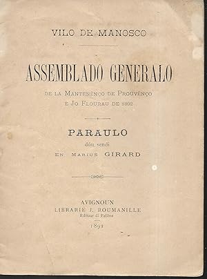 Assemblado Generalo de la mantenenço de Prouvenço e Jo Flourau de 1892