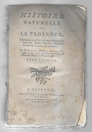 Histoire naturelle de la Provence