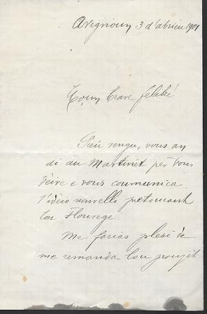 Lettre autographe signée