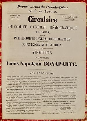 Adoption de la candidature de Louis Napoléon Bonaparte