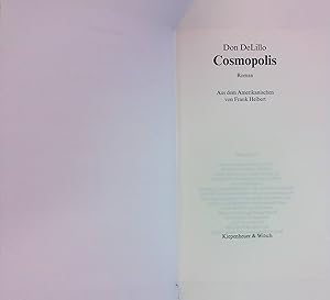 Image du vendeur pour Cosmopolis mis en vente par books4less (Versandantiquariat Petra Gros GmbH & Co. KG)