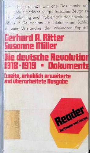 Bild des Verkufers fr Die deutsche Revolution 1918 - 1919 : Dokumente. Reader zum Verkauf von books4less (Versandantiquariat Petra Gros GmbH & Co. KG)