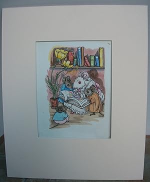 Seller image for ORIGINAL WATERCOLOUR ARTWORK FOR LITTLE MISS PINK STORIES. for sale by Roger Middleton P.B.F.A.