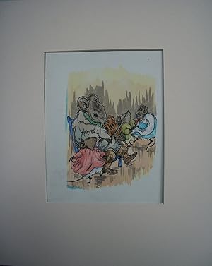 ORIGINAL WATERCOLOUR ARTWORK FOR LITTLE MISS PINK STORIES.