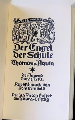 Imagen del vendedor de Der Engel der Schule Thomas von Aquin der Jungend dargestellt. a la venta por books4less (Versandantiquariat Petra Gros GmbH & Co. KG)