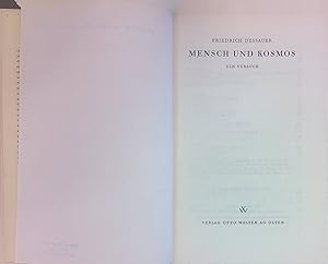 Bild des Verkufers fr Mensch und Kosmos. Ein Versuch. zum Verkauf von books4less (Versandantiquariat Petra Gros GmbH & Co. KG)