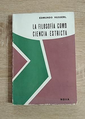 Imagen del vendedor de FILOSOFIA COMO CIENCIA ESTRICTA, LA a la venta por Libreria Bibliomania