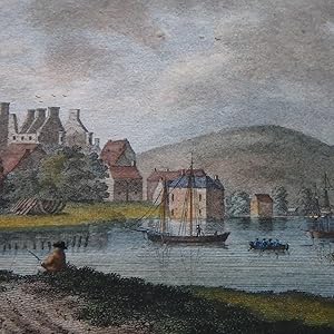 Kirkcudbright - Copperplate engraving - original print 1792 with later hand colouring