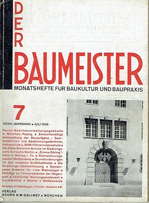 Bild des Verkufers fr Der Baumeister Monatshefte fr Baukultur und Baupraxis zum Verkauf von Versandantiquariat Funke