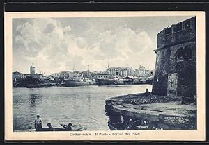 Cartolina Civitavecchia, Il Porto, Fortino dei Piloti