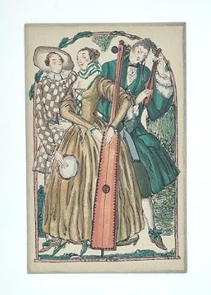 ["Rokoko-Musikantengruppe"]. (= Wiener Werkstätte Postkarte, Nr. 1003).