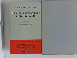 Bild des Verkufers fr Bundesgebhrenordnung fr Rechtsanwlte : Kommentar. zum Verkauf von ANTIQUARIAT FRDEBUCH Inh.Michael Simon