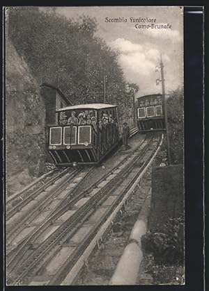 Cartolina Como-Brunate, Scambio Funicolare, Bergbahn