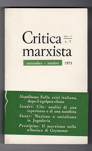 Critica marxista Rivista bimestrale - Fascicolo di settembre-ottobre 1973